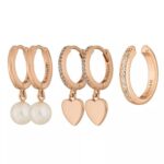 Bild von Leaf Ohrringe – Set Earcuff Creole Heart and Pearl