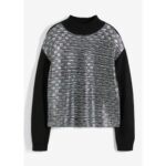 Produktbild von Strickpullover mit Glitzerdruck