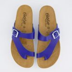 Bild von Blaue Sandalen aus Leder mit Zehentrenner