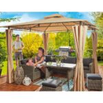 Bild von Pavillon – beige-anthrazit – 3×3 Meter