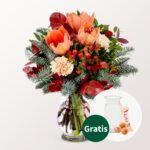 Bild von Blumenstrauß Sweet Christmas mit Vase & Ferrero Giotto 3er