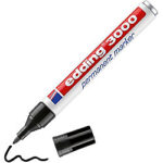 Produktbild von edding 3000 Permanentmarker Mittel Rundspitze 1,5 – 3 mm Schwarz Nachfüllbar Wasserbeständig 3000-SZ