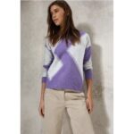 Produktbild von Cecil / Gemusterter Pullover – lilac melange / Lila / 35% Baumwolle/32% Polyacrylic/29% Polyester/4% Elasthan / M XL S L XXL XS