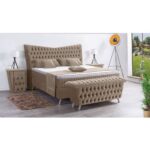 Produktbild von Meisterbetten Boxspringbett Juve 200×200 in VS-Beige, Matratzenbezug Optiflex, Ergoflex-Topper natur 200×200