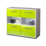 Bild von Sideboard Carmen | Korpus Weiß | Grün mit Griffen (92x79x35cm)