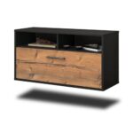 Bild von Lowboard Dallas | Korpus Anthrazit | Pinie hängend mit Griffen (92x49x35cm)