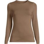 Bild von Shirt aus Baumwolle/Modal-Mix mit Rundausschnitt, Damen,  Braun, Baumwolle Modal, by Lands’ End