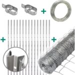 Bild von 50m VOSS.farming Premium Plus Wildzaun Komplettset 150/12/30 + Z-Profilpfosten + Spanndraht + Drahtspanner