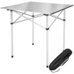 Bild von Tectake Camping Klapptisch aus Aluminium inkl. Tasche 70x70x70cm – grau