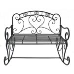 Bild von Garden Pleasure Schaukelbank DARES Gartenbank mit Armlehne, Metall schwarz