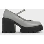 Bild von Charles & Keith – Plattform-Mary-Janes mit Schnallenverschluss Grau 39