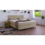 Produktbild von Meisterbetten Boxspringbett Inka 140×220 in WT-Beige, Matratzenbezug Nano, Komfortschaum-Topper natur 140×220