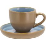 Bild von Bitz Espressotasse mit Untertasse wood/ocean 0,07 l