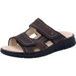 Produktbild von Finn Comfort FinnComfort Thasos-Soft Grizzly/Schwarz (braun) – Pantolette – Herrenschuhe Sandale / Pantolette, Braun, leder (cherokee/buggy) für Herren, braun, Gr. 41 EU