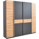 Bild von Z2 Dreh-/Schwebetürenschrank 4trg FABIO, Holznachbildung