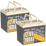 Bild von Power Queen 12V 100Ah Gruppe 24 Smart LiFePO4 Batterie mit Bluetooth, 2 Stück(256,40 € / Stück)