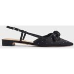 Bild von Charles & Keith – Jayce Slingback-Flats mit Schleifenbesatz Schwarz mit Textur 40