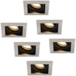Bild von HOFTRONIC™ Komplettset 6 Stück Dimmbare LED Einbaustrahler Durham 5 Watt 2700K Warmweiß Schwenkbar