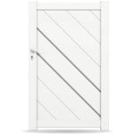 Bild von GARDENGATE Gartentür, Weiß RAL 9016, Einzeltor, Modell Wuppertal, Aluminium, Weiß, flexible Befestigungssysteme, individuell konfigurierbar