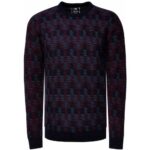 Bild von Rusty Neal Kontrast Rundhals-Pullover Marine L