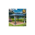 Bild von BRAST Alu Pavillon PAGODE 3,5×3,5m hellgrau mit Moskitonetz