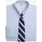 Bild von Brooks Brothers Slim Fit Bügelfreies Pinpoint-button-down-hemd Mann  Blau 15