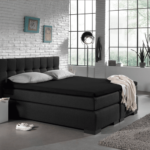 Bild von Zelesta Primaviera Satin Deluxe Spannbetttuch Schwarz – 70×200