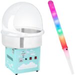 Bild von Royal Catering Zuckerwattemaschine Set mit Zuckerwattestäbchen – Spuckschutz – 52 cm – 1.200 Watt – türkis RCZK-1200-BG SET3