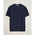 Bild von Canali Contrast Short Sleeve T-Shirt Navy