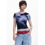 Bild von Desigual Kurzarmshirt mit Kussmotiv – BLUE – female – Size: M